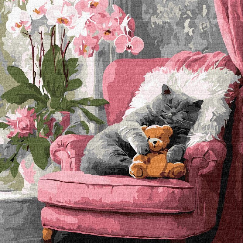 Picturi pe numere cu Animale - Pisica care toarce