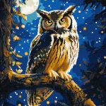 - Bufniță nocturnă cu vopsele extra metalizate